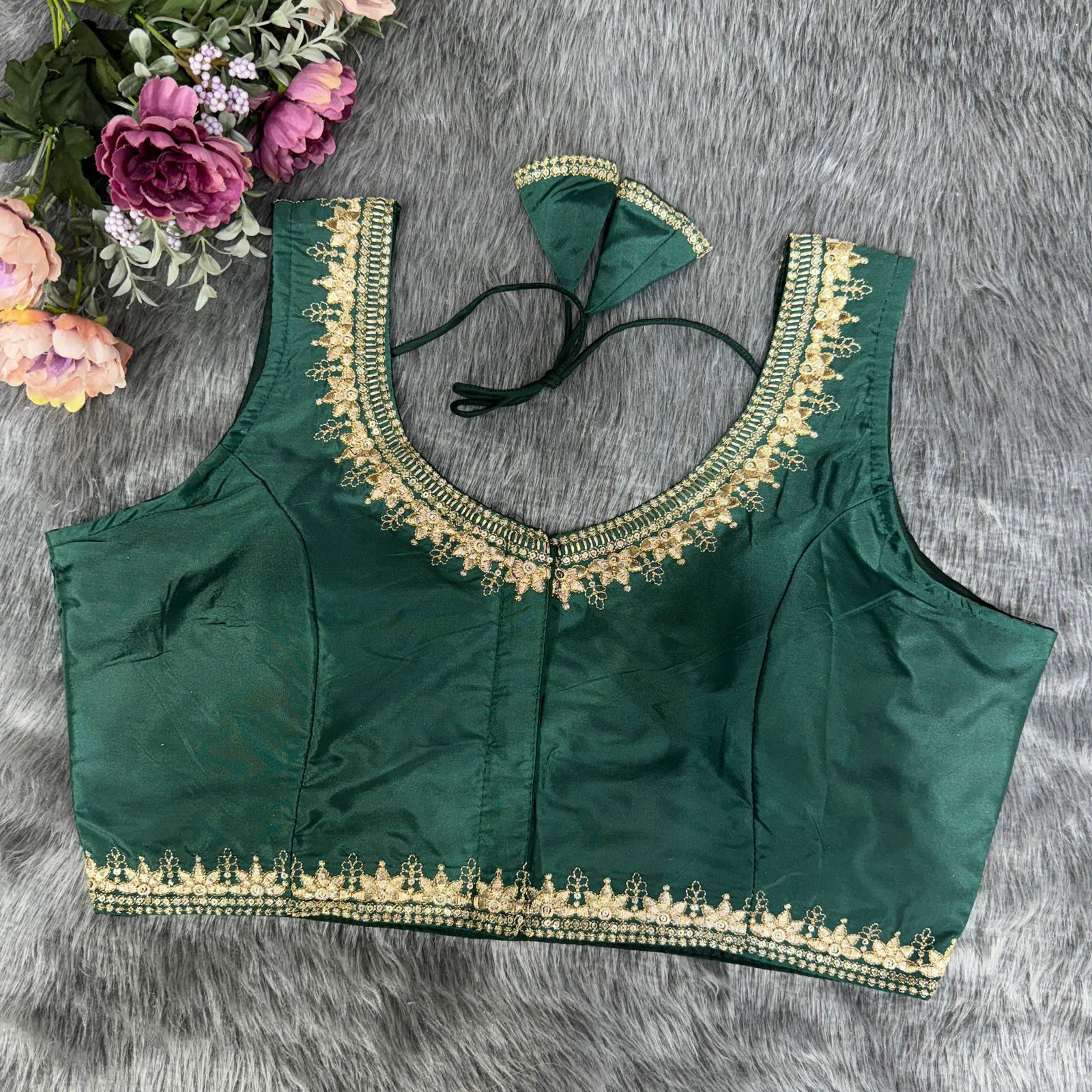 Rk Blouse Embroidery Work Sleeveless Party Wear Blouse Wholesale Market In Surat